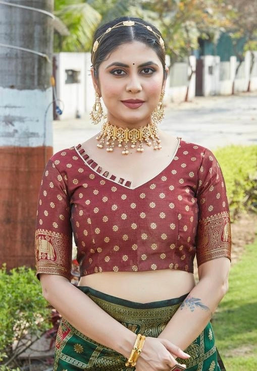 Premium Brown Banarasi Art Silk Saree | Al Amaan Collection