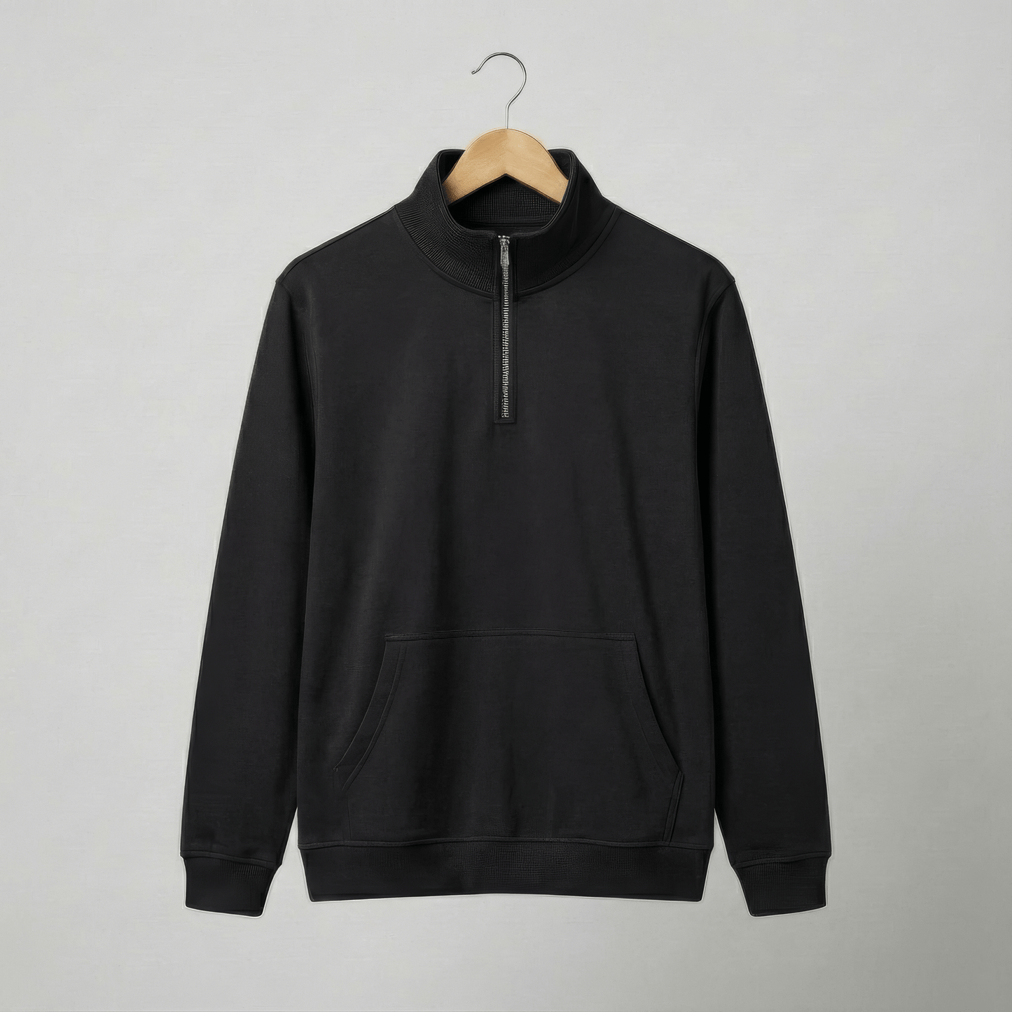 Black Half Zipper Fleece Jacket