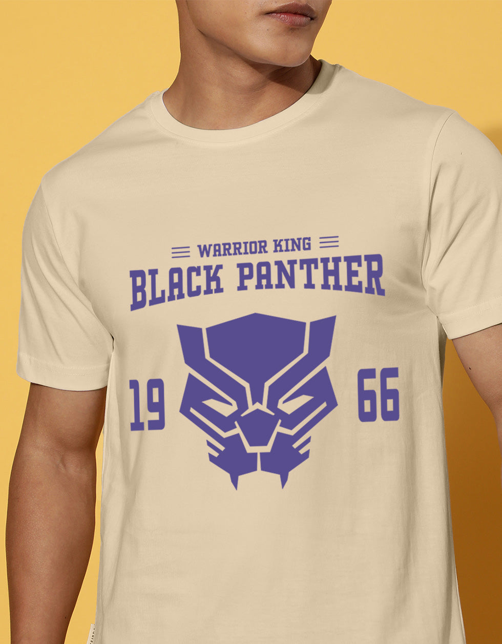Black Panther Swanwhite Regular Fit Printed T-shirt