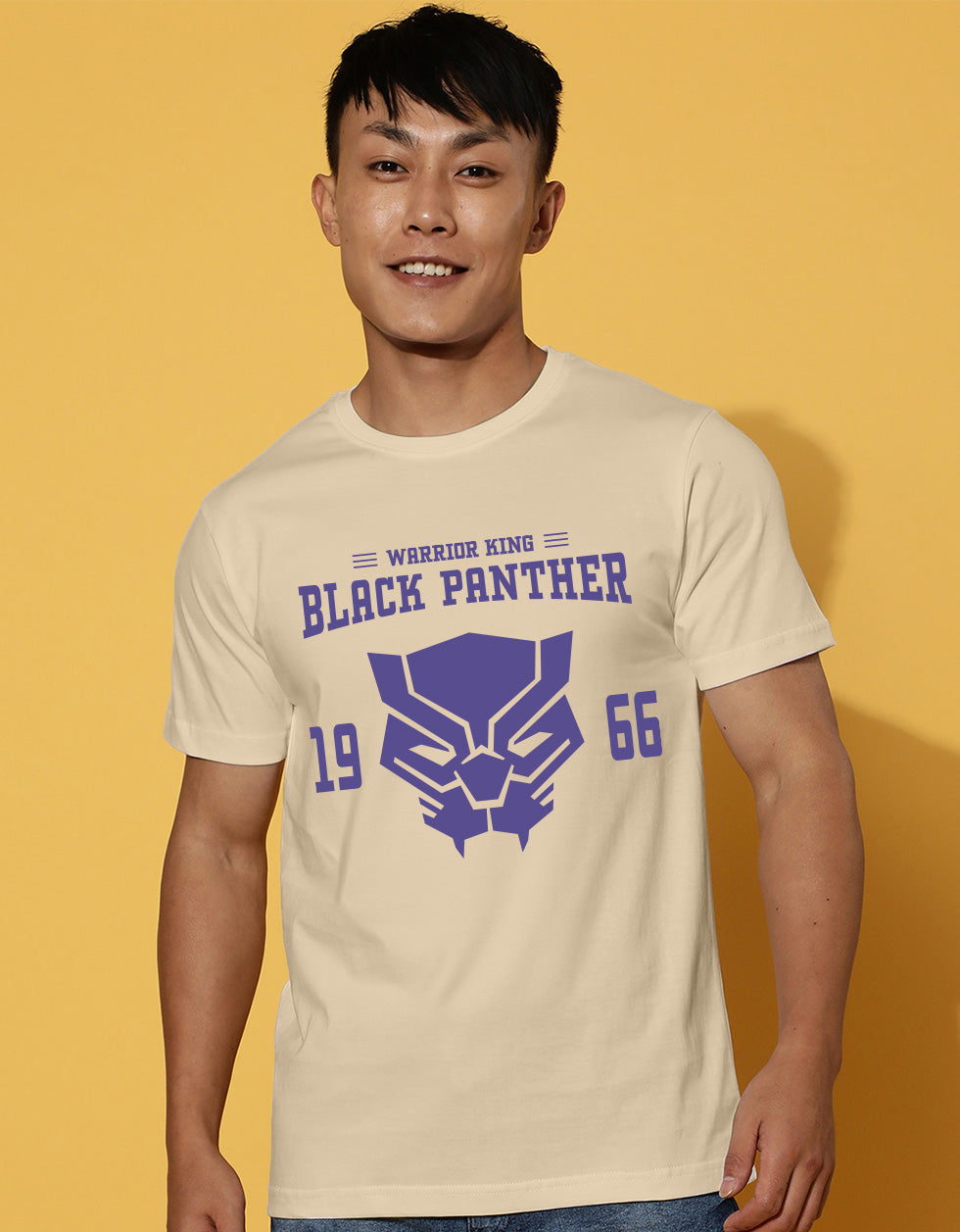 Black Panther Swanwhite Regular Fit Printed T-shirt