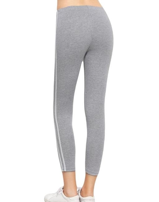 Black Activewear Jegging with Pink & White Side Stripes | GOLD COLLECTION Fashion