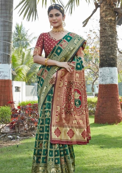 Premium Brown Banarasi Art Silk Saree | Al Amaan Collection