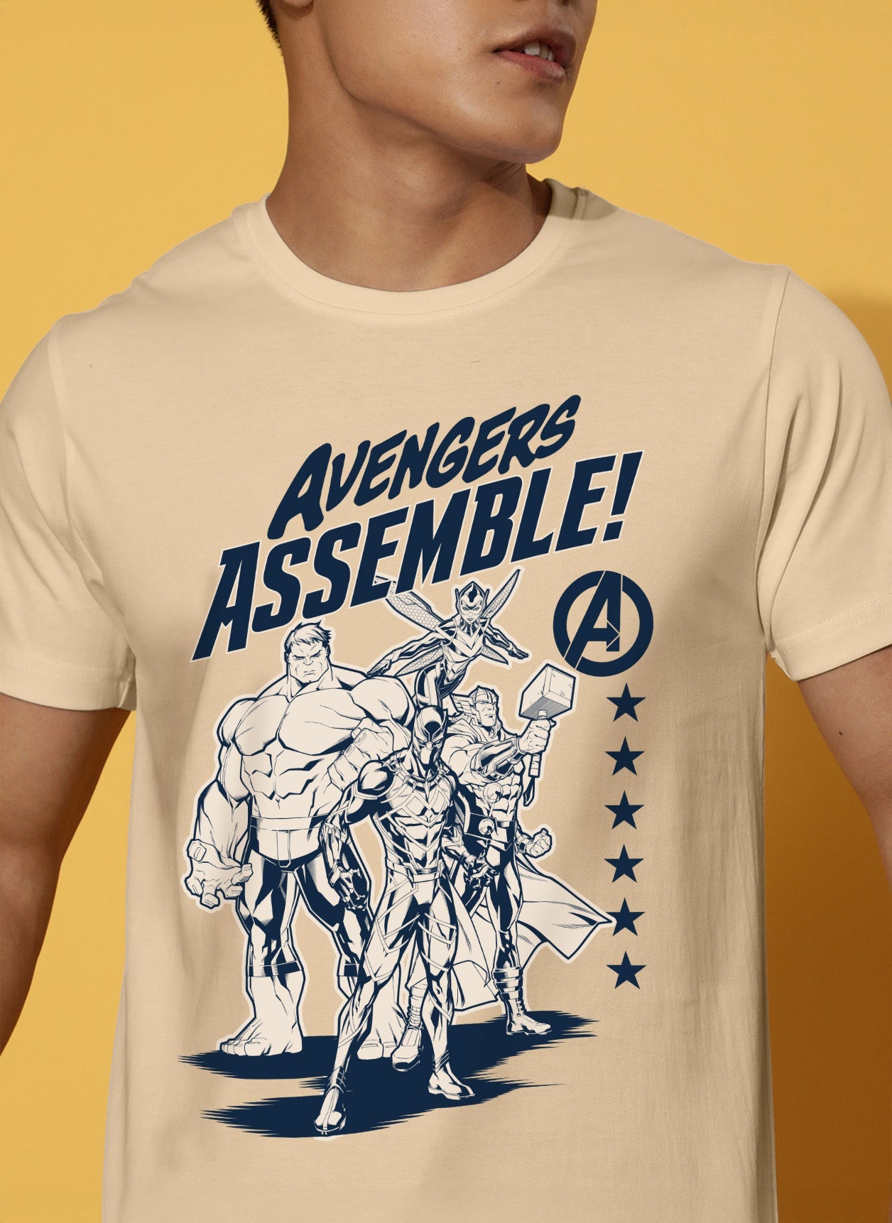 Avengers Swanwhite Regular Fit Printed T-shirt