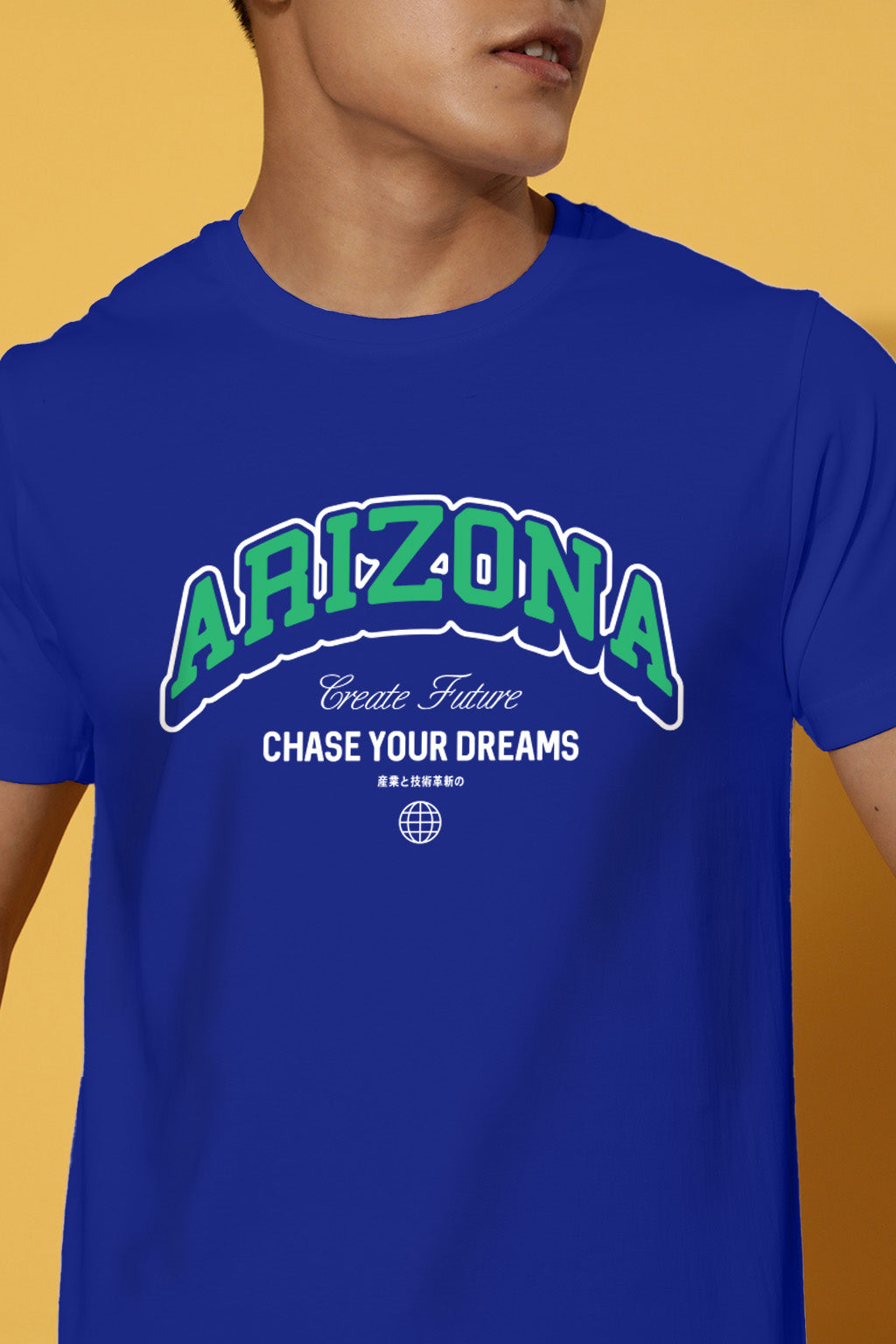 Arizona Royal blue Regular Fit Printed T-shirt