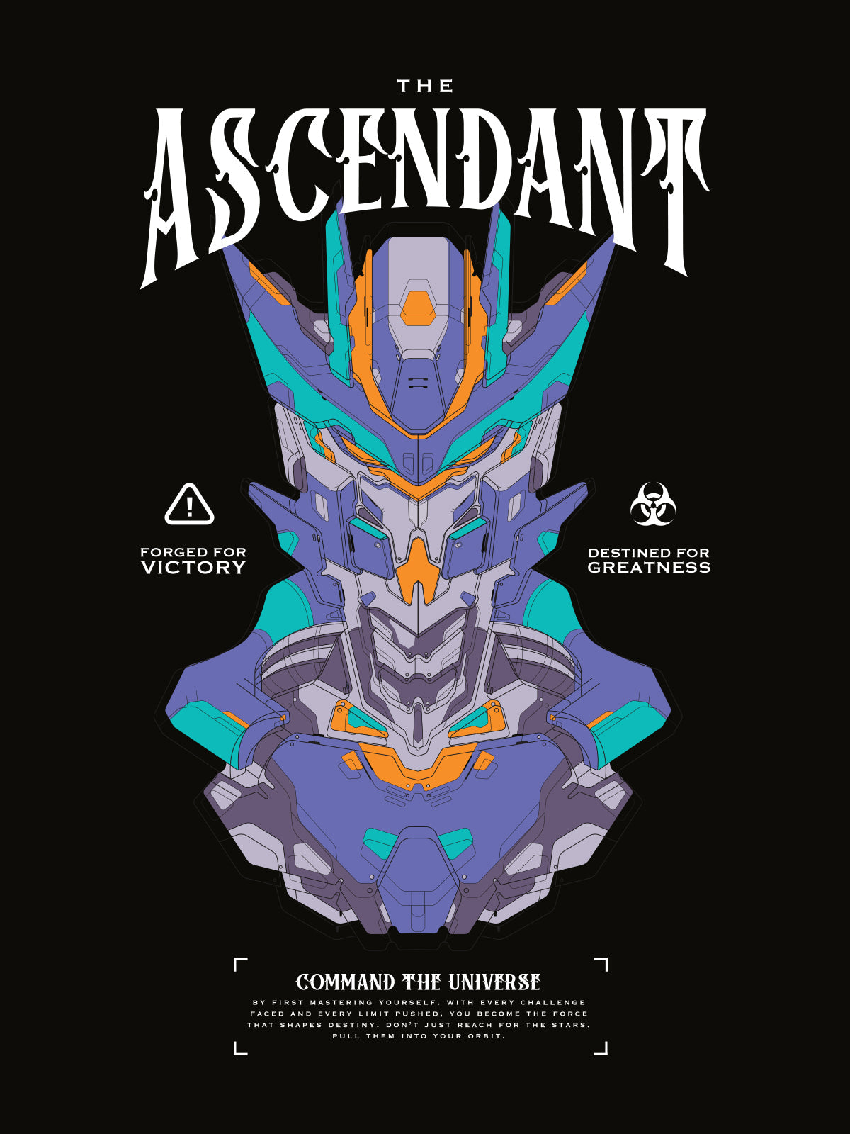 Ascendant Black Oversized Graphic Printed T-shirt