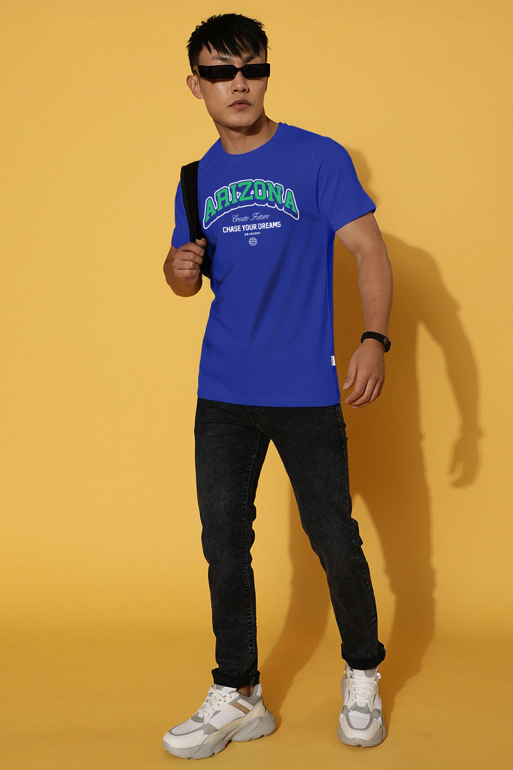 Arizona Royal blue Regular Fit Printed T-shirt
