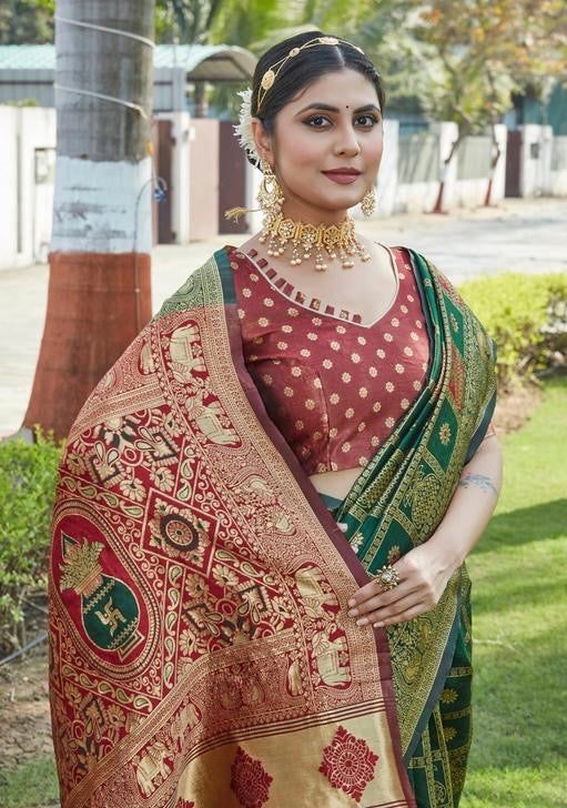 Premium Brown Banarasi Art Silk Saree | Al Amaan Collection