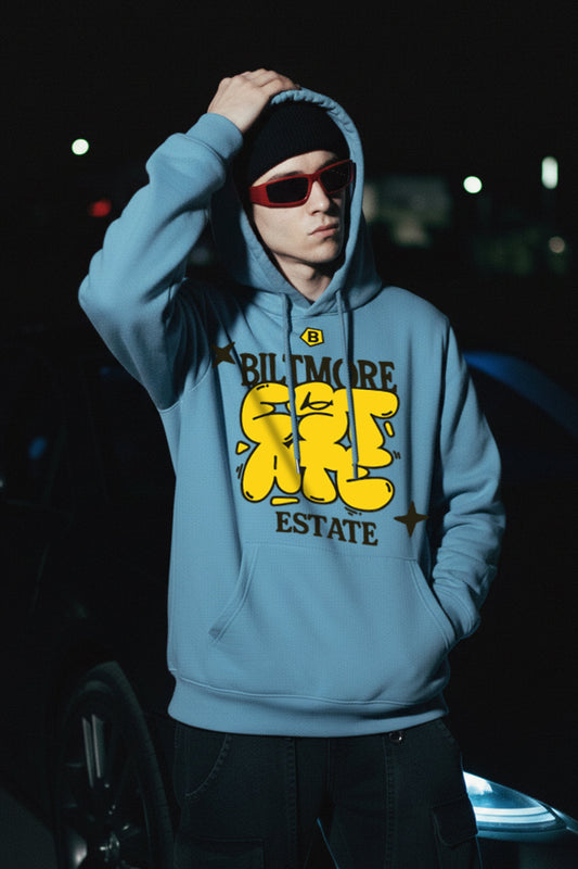 Biltmore Haritage Blue Oversized Printed Hoodie