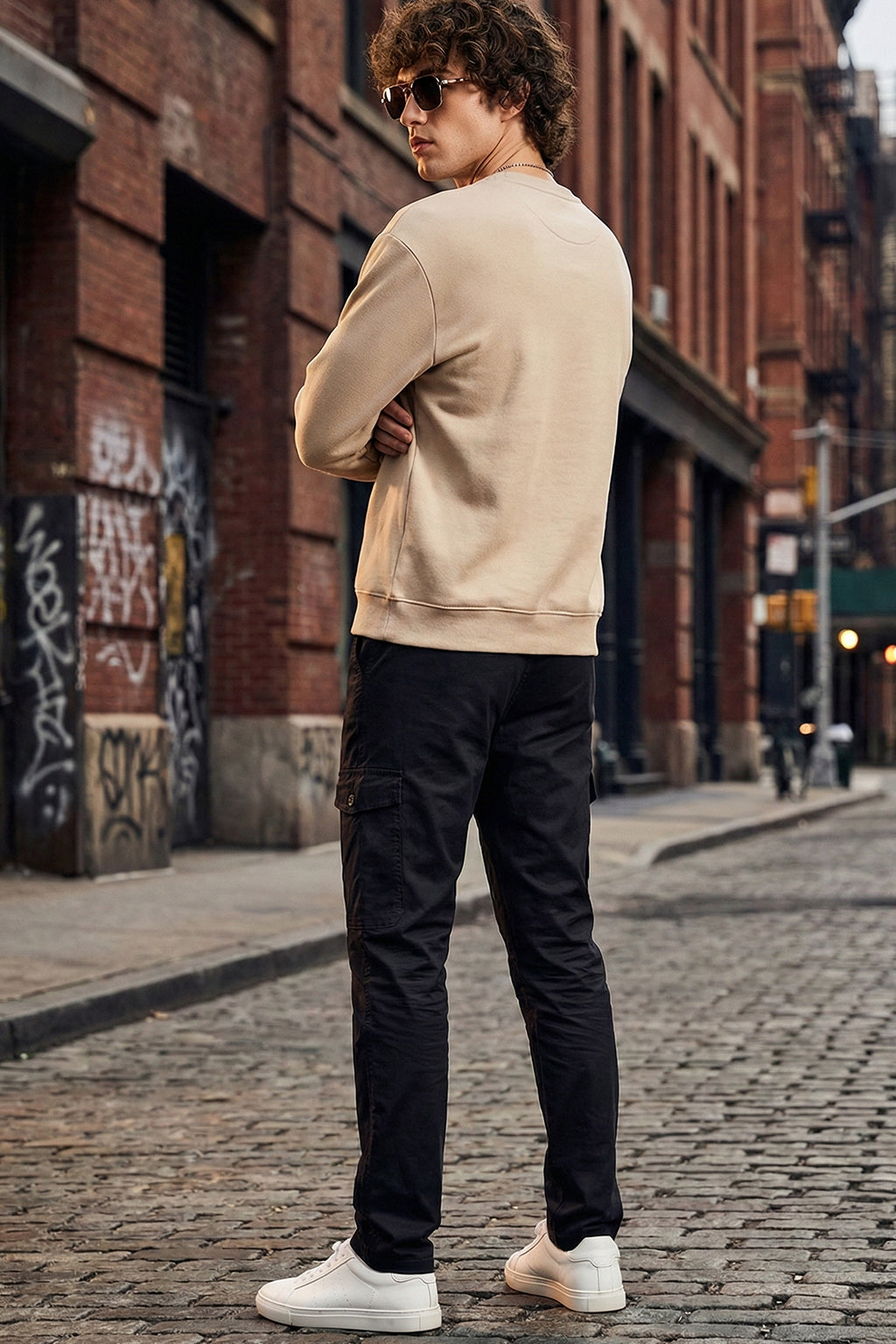 Black Pure Woven Narrow Fit 5 Pocket Cargo