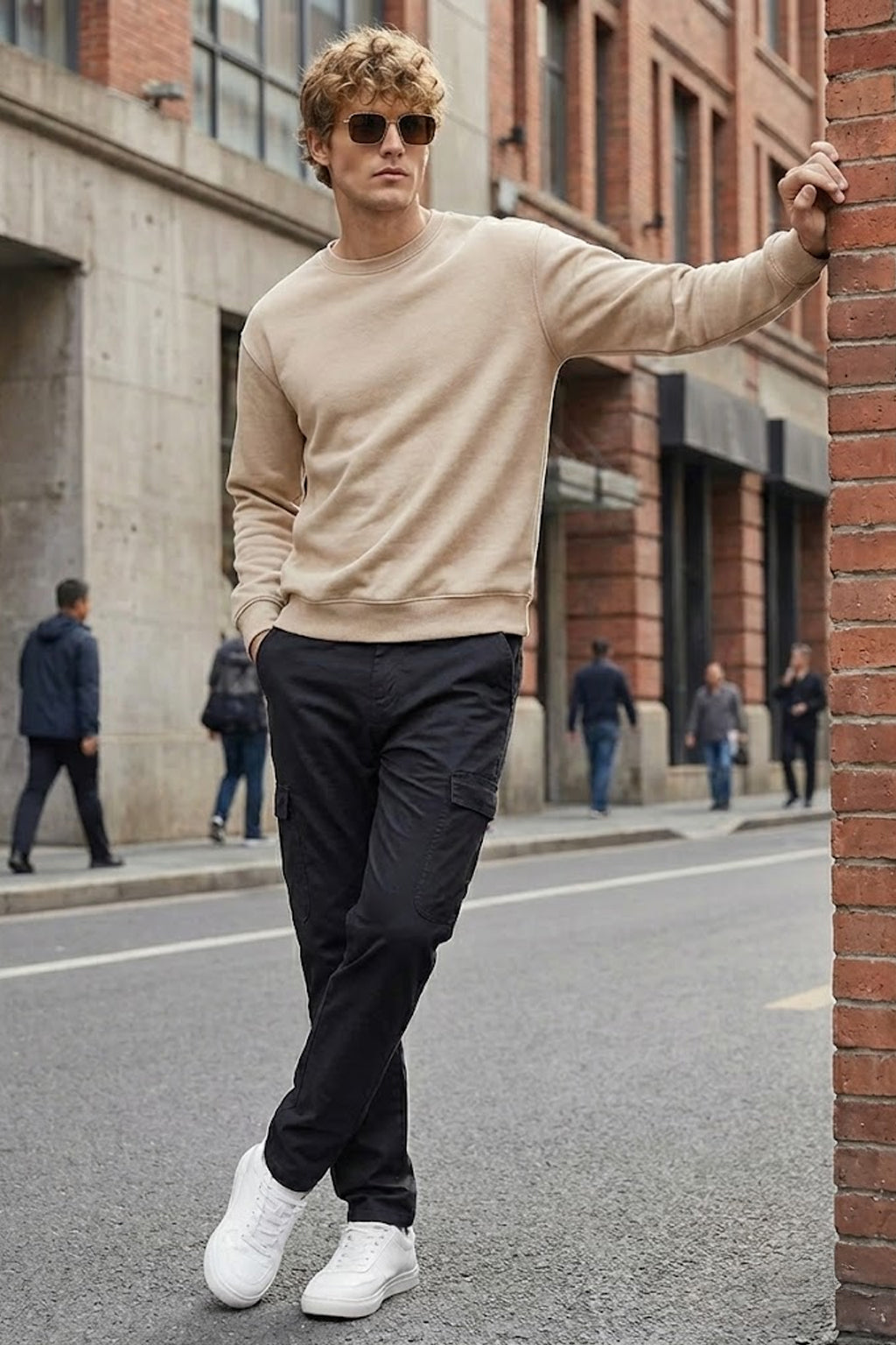 Black Pure Woven Narrow Fit 5 Pocket Cargo