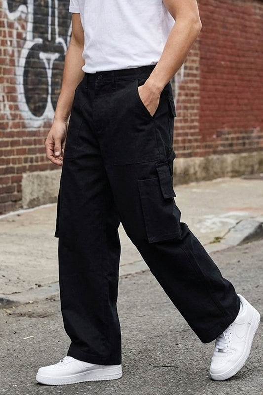 Black Bellow Pocket Woven Exclusive Cargo Pant