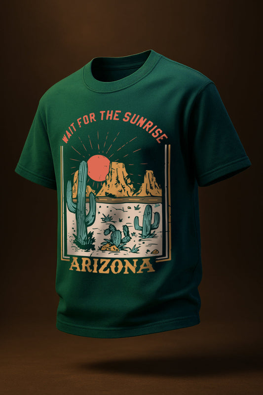 Arizona Green Regular Fit Printed T-shirt