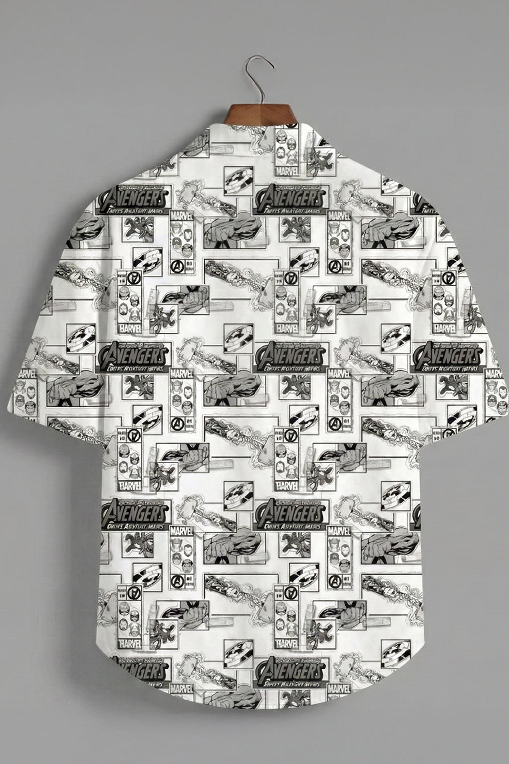 Avengers White All Over Print Oversized Exclusive Shirt