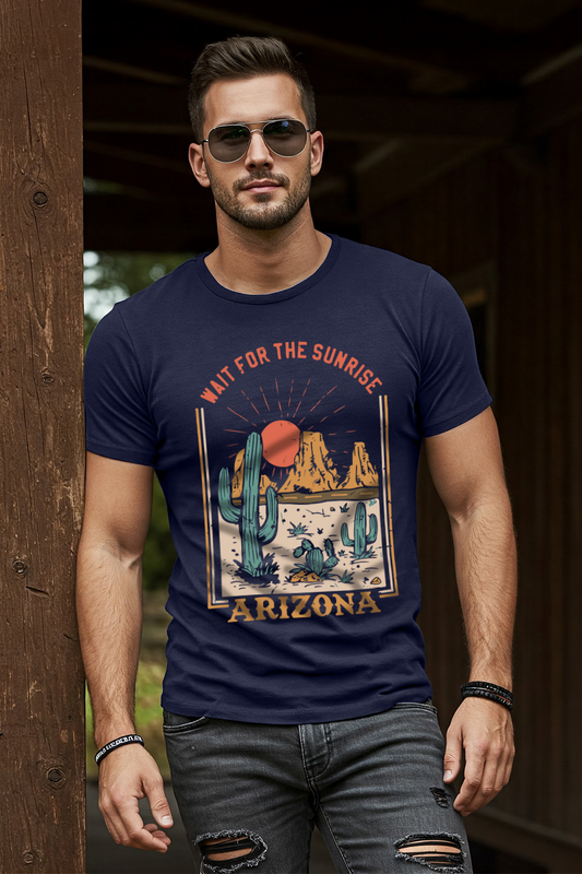 Arizona Navy Regular Fit Printed T-shirt