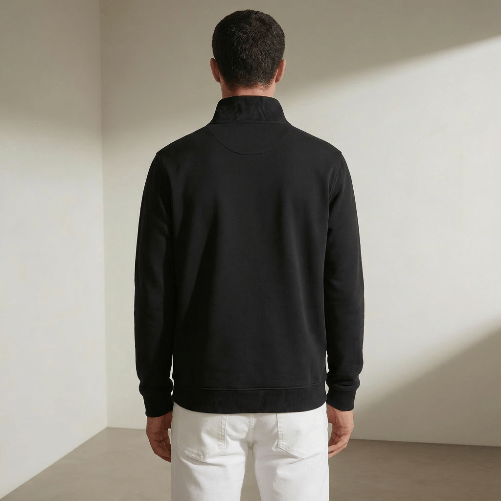 Black Half Zipper Fleece Jacket