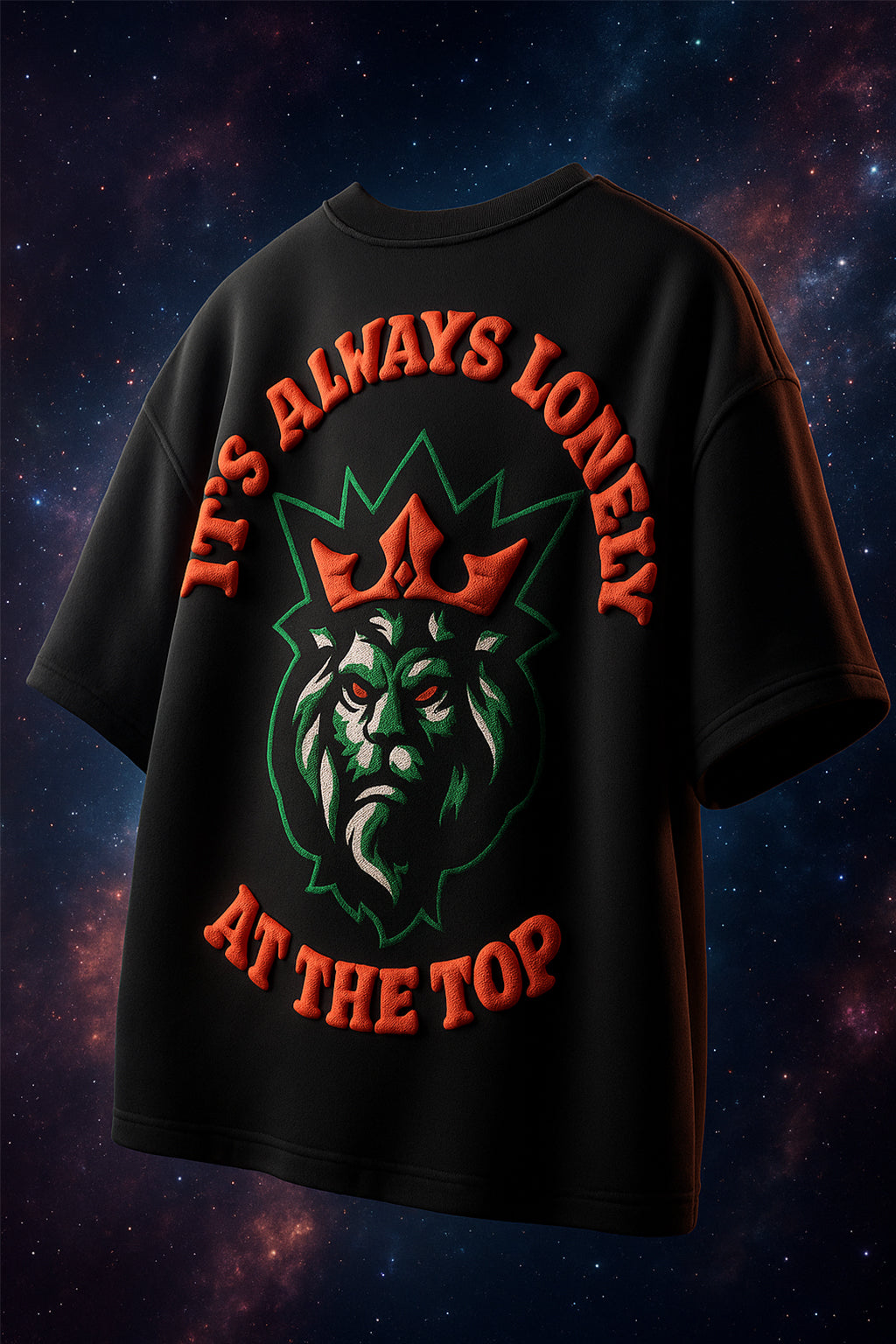 ALWAYS LONELY Black Oversized Puff Printed Exclusive T-shirt