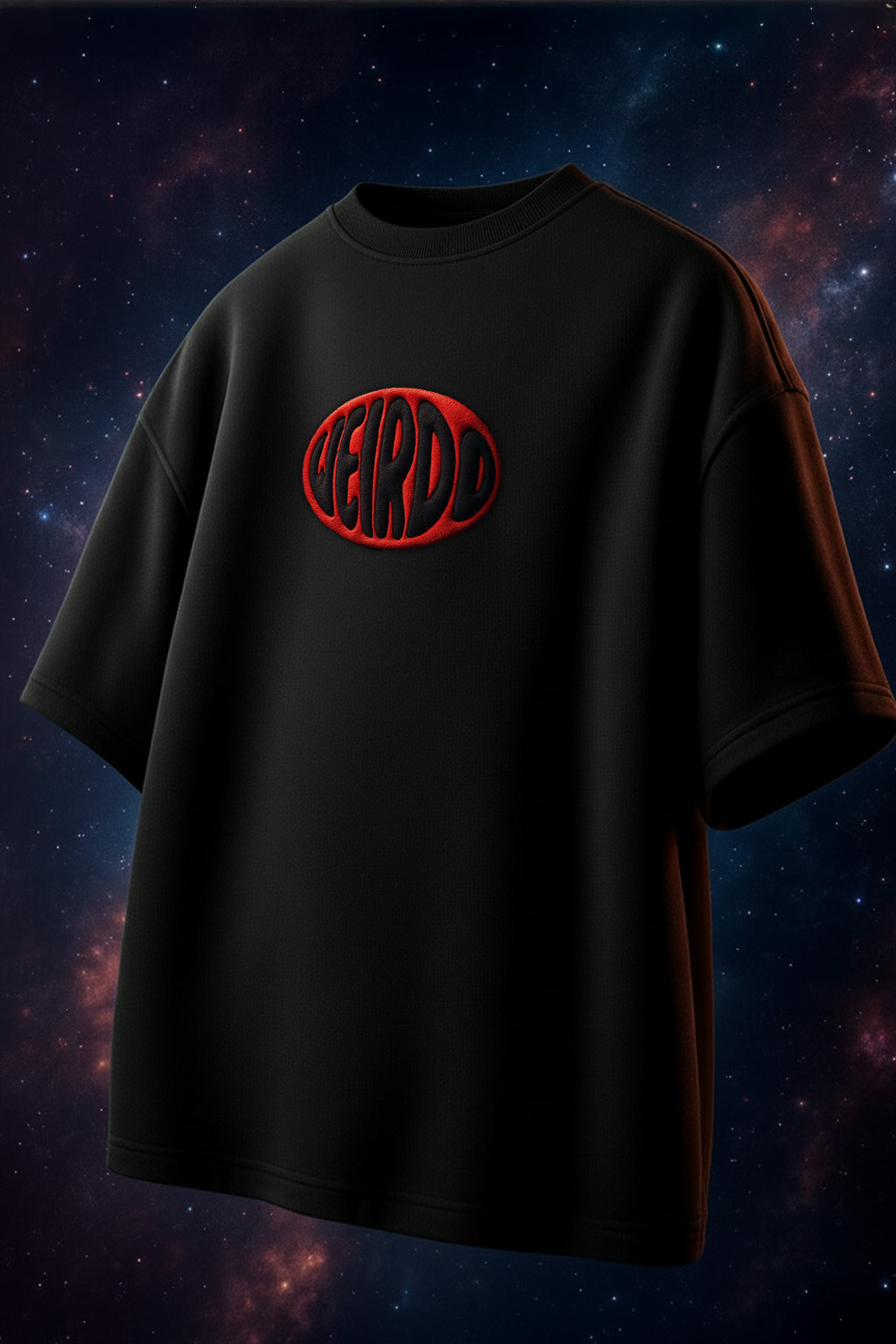 ALWAYS LONELY Black Oversized Puff Printed Exclusive T-shirt