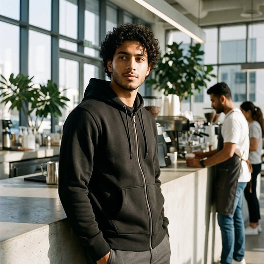 Zippered Hoodie | Black